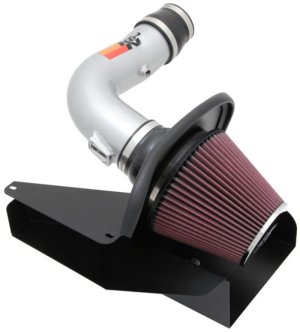 Ford Edge Performance Air Intake - K&N Engineering - 77 Series, Mandrel-Bent Aluminum, Oiled Cotton Filter - Silver - `11-`13